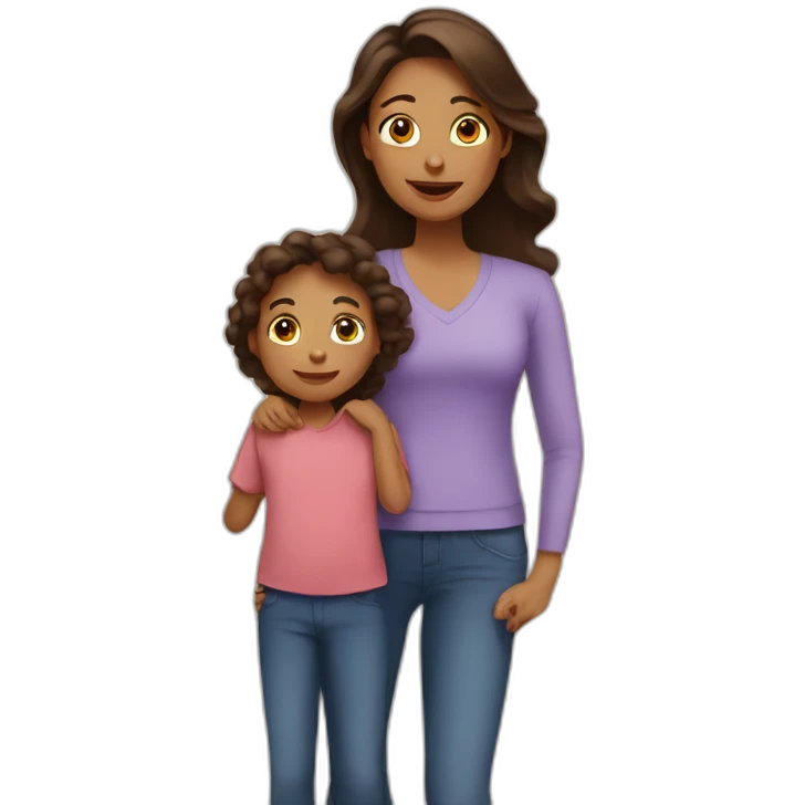 a  mother with her 2 children emoji