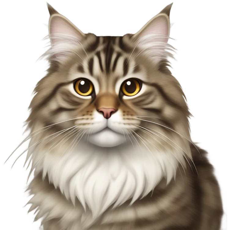 Siberian cat brown tabby and white emoji