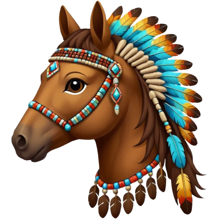 hourse in a Native American costume emoji