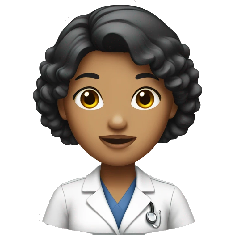 nurse with black hair emoji