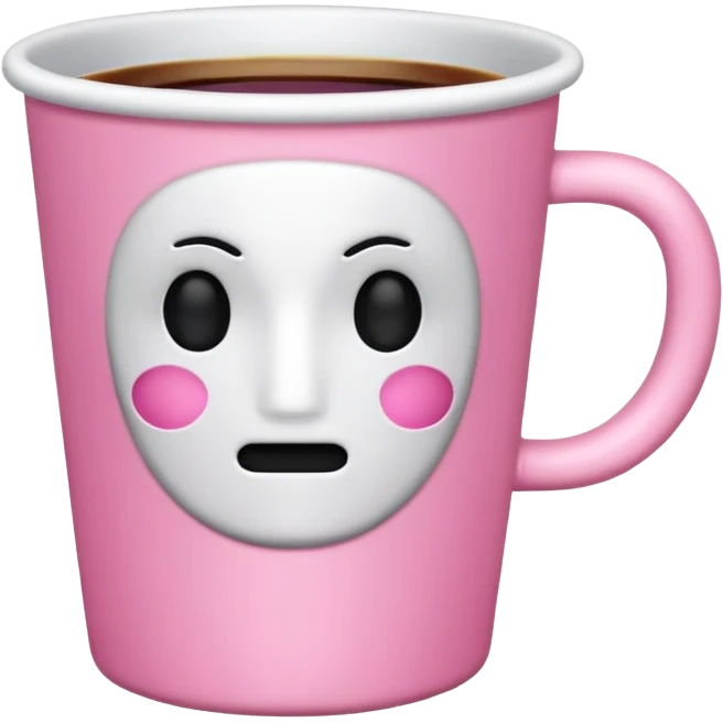 cup with no face on it, pink colors emoji