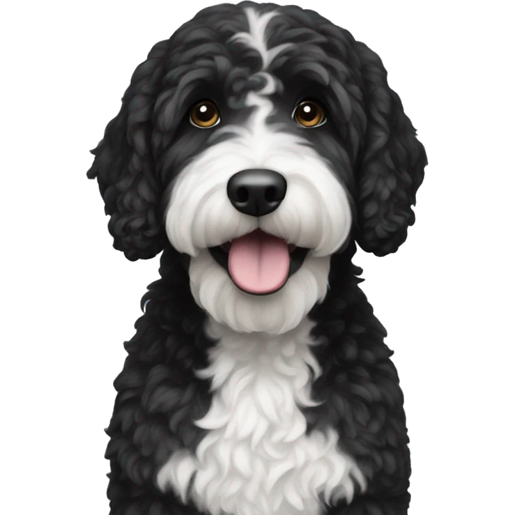 black Berndoodle with white snout emoji