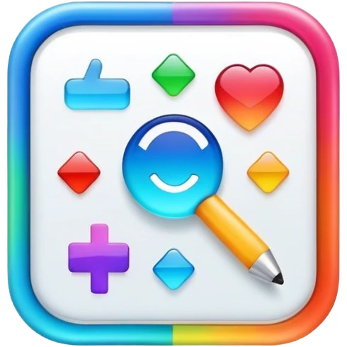 Mobile application icon with colorful app logo emoji