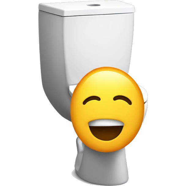 a head peaking from toilet emoji