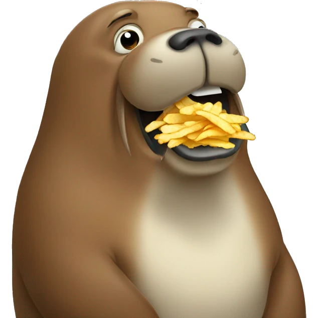 walrus eating chips emoji