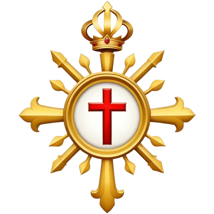 Pope's emblem with a touch of red emoji