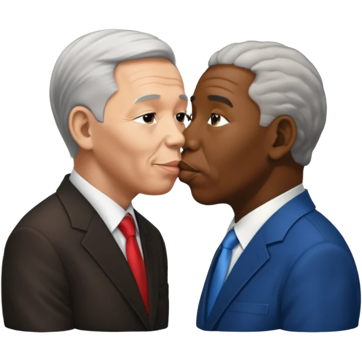 Nelson Mandela (RSA) kissing Benjamin Netanyahu (ISR) emoji