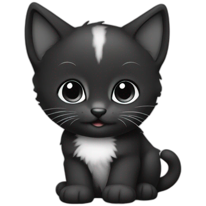 Kitten black and white emoji
