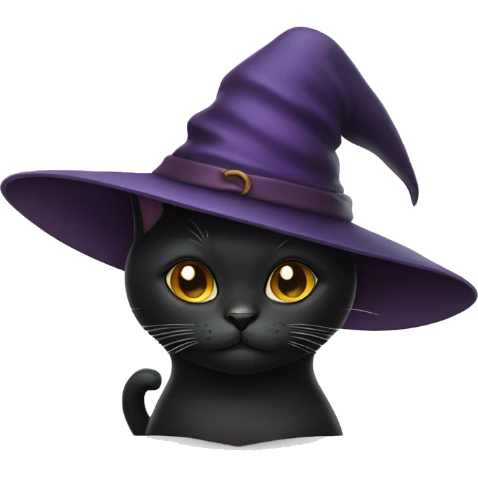 black cat with a witch hat emoji