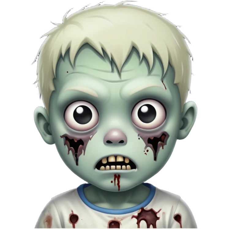 Super idol as creepy zombie toddler with a gray spot shining on his head and outside of that is just pitch black emoji