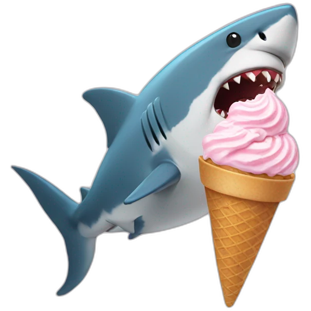 Shark eating ice cream  emoji