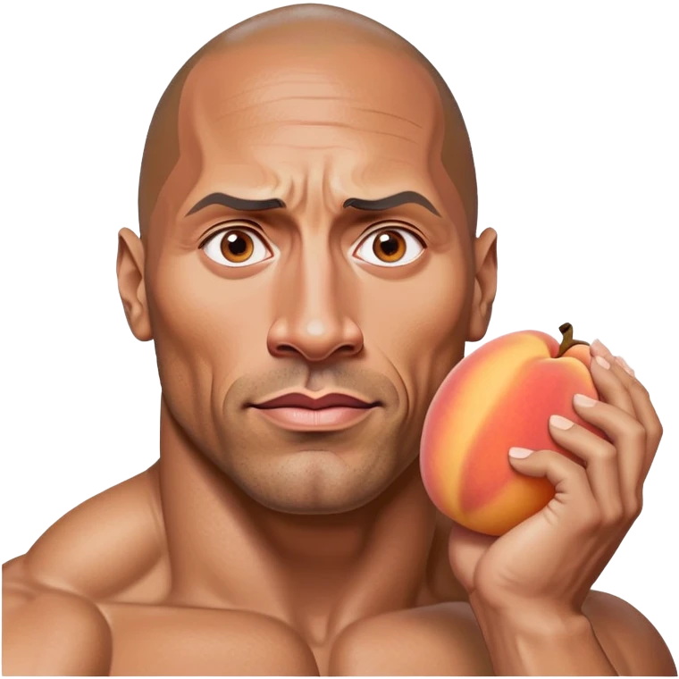 Dwayne the rock Johnson with peaches for eyeballs emoji