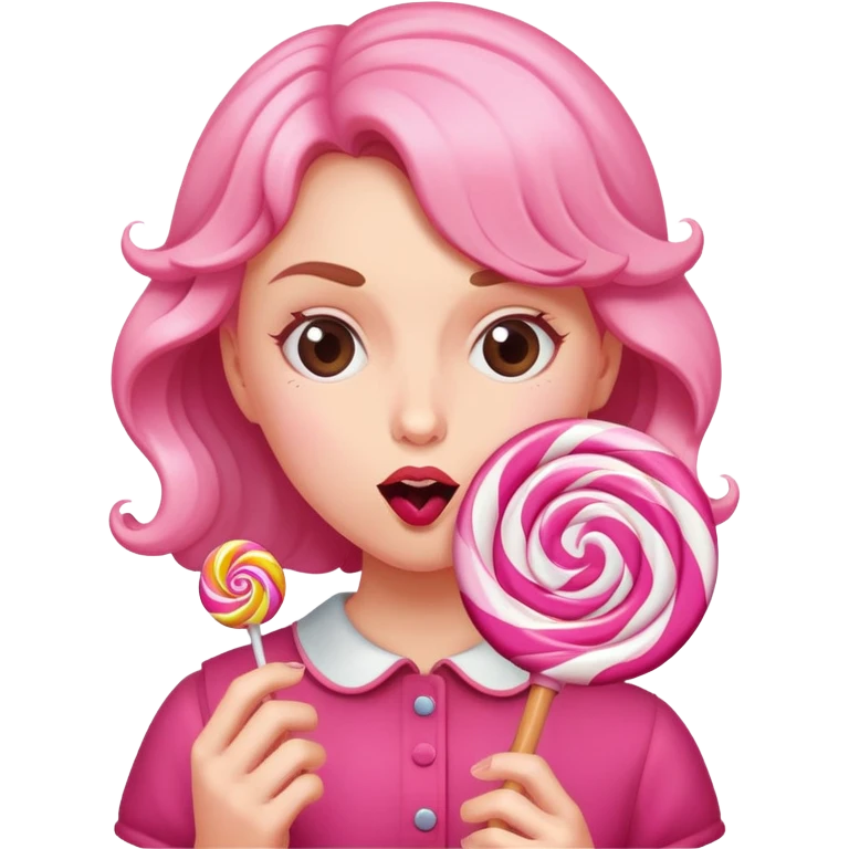 Girl crunching on a lollipop  emoji