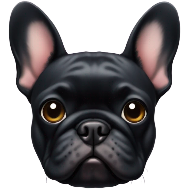 A black French bulldog with fluffy face fur  emoji