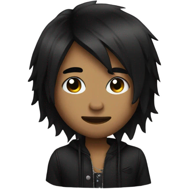 Emoji with black emo hair  emoji