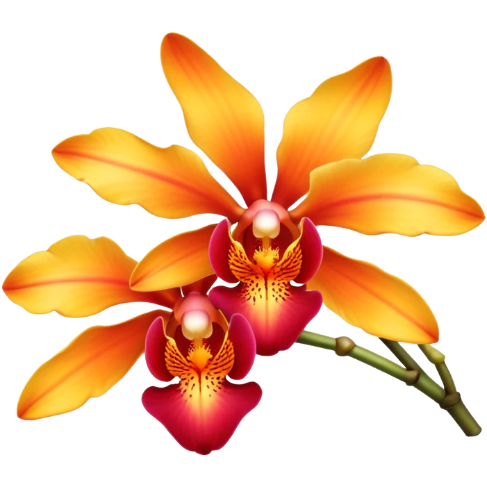 Red and orange and yellow Orchidée  emoji