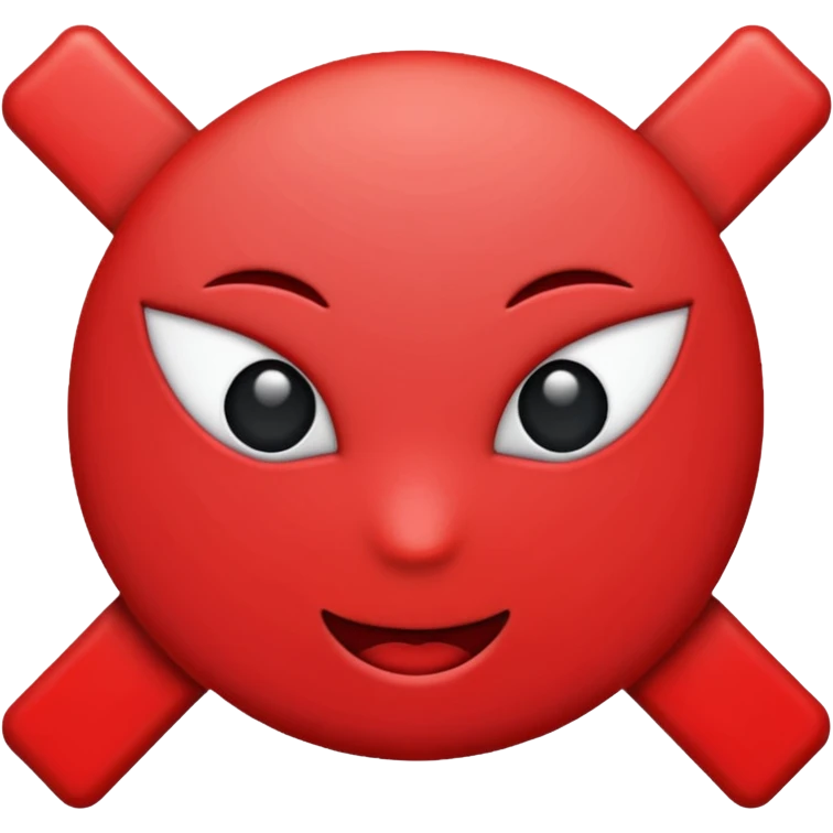 I need "X" emoji or "Removed" emoji text for my discord server i need it red and pixelated emoji