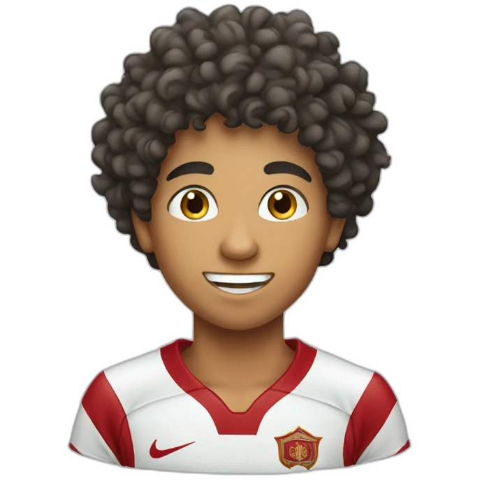 moroccan curly boy playin footbal emoji