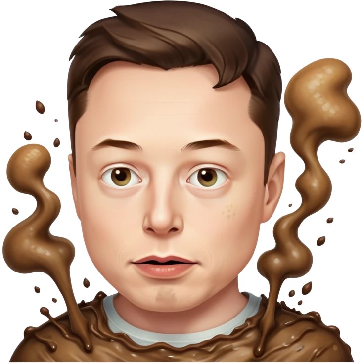 Elon Musk covered in fecal matter  emoji
