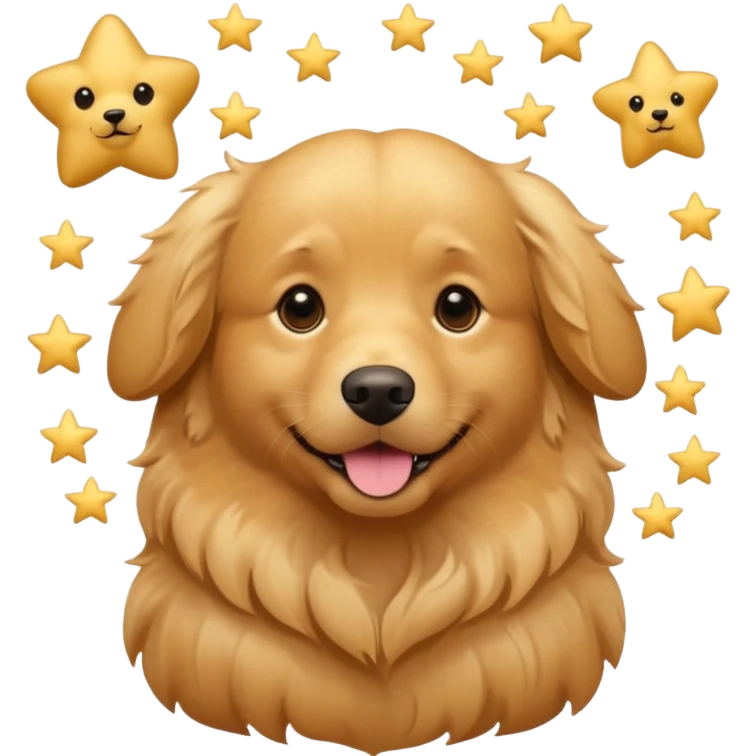 собака з квітами та зірками emoji