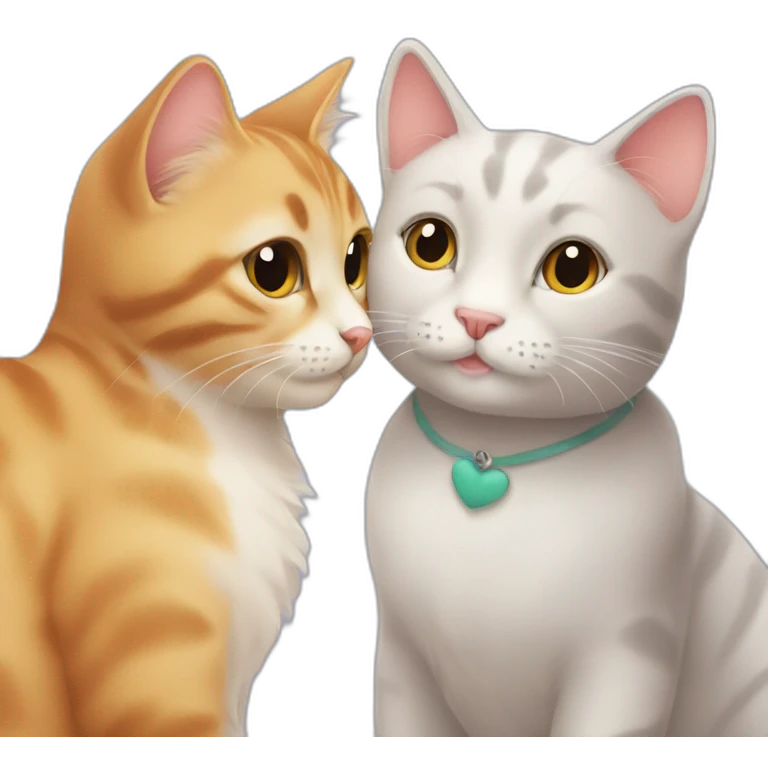 cute cat in love with other cute cat emoji