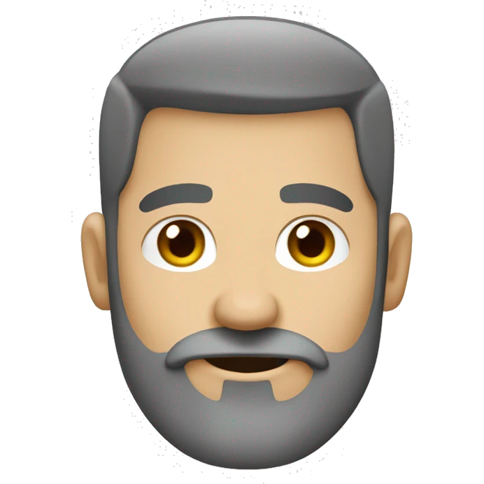 hombre blanco ccon barba corta y calvo emoji