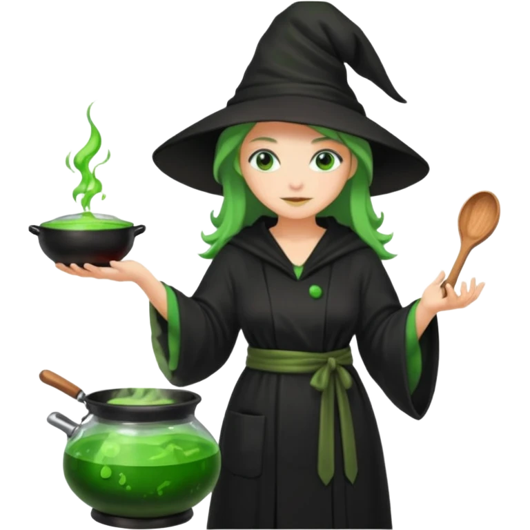green witch cooking potion emoji