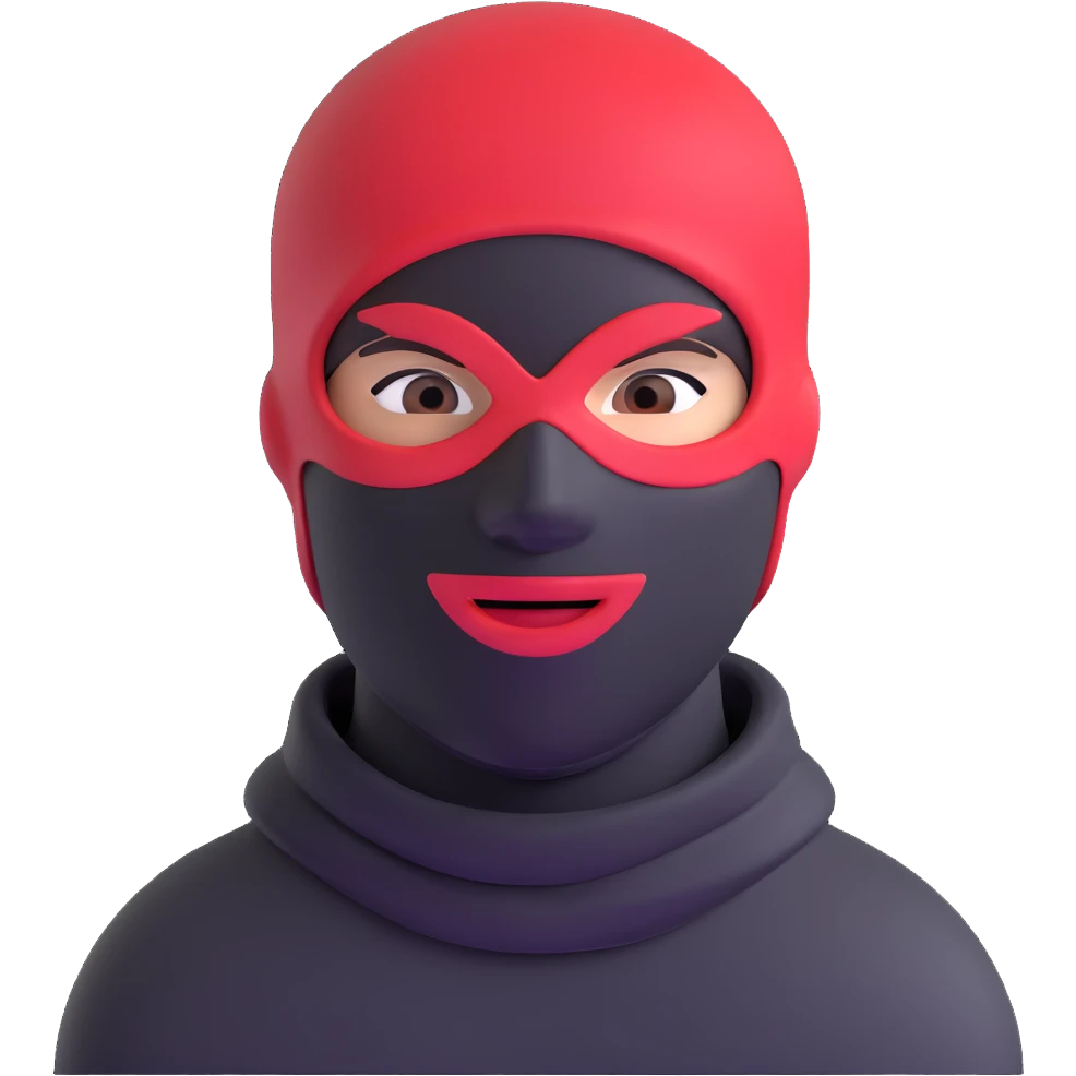 robber in a red ski mask emoji