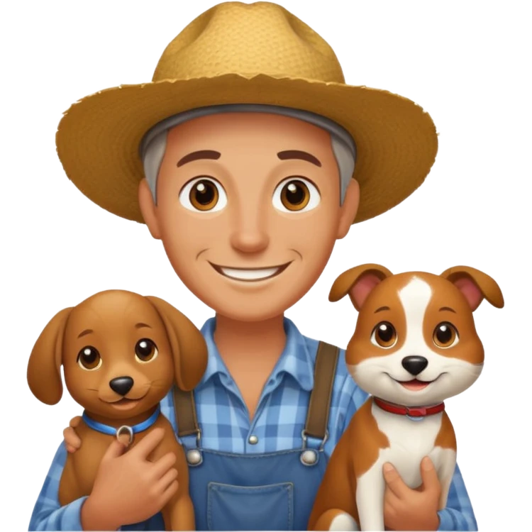 farmer with pet emoji