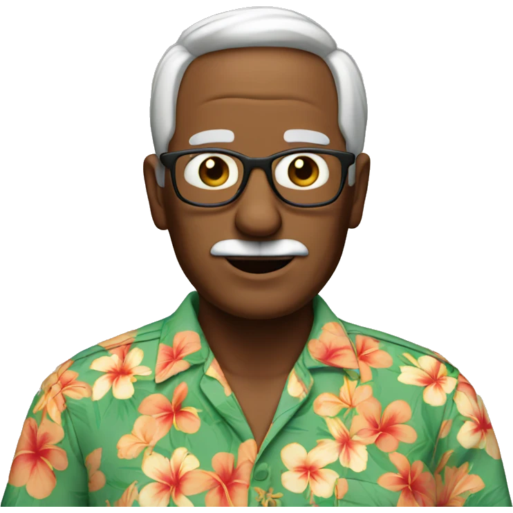 An older man with a pipe in a Hawaiian shirt emoji