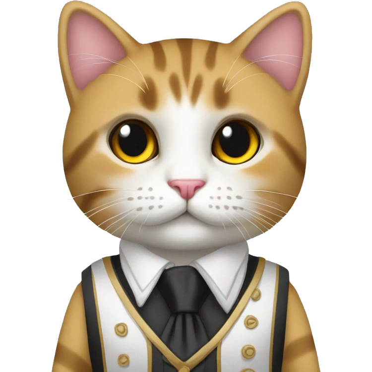 Un gato vestido del traje típico vasco blusa emoji