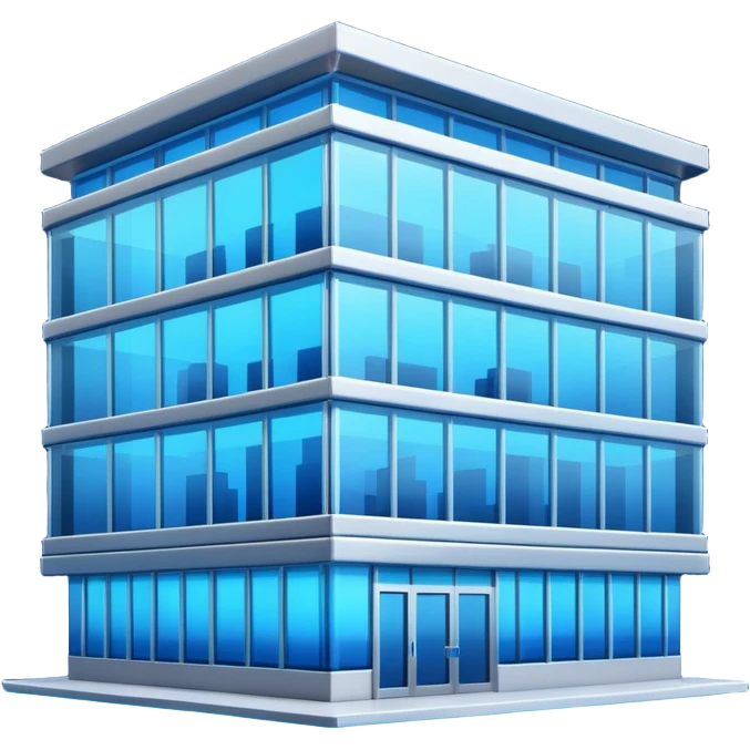modern office building with neon blue lights emoji