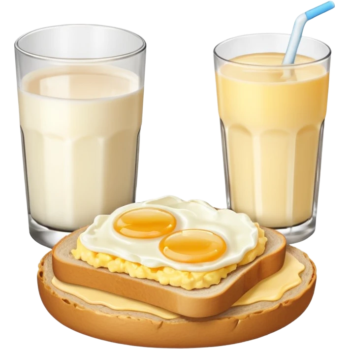 Breakfast ( bread + egg + glass of milk) emoji