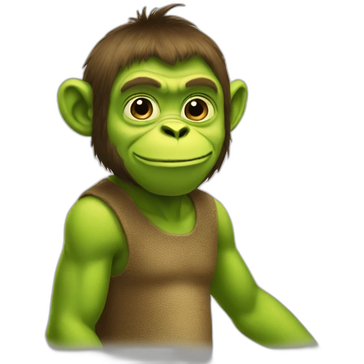 Monkey shrek green emoji