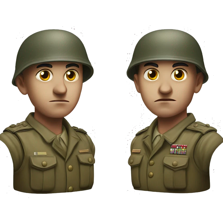 photorealistic serious soldier WW2 emoji