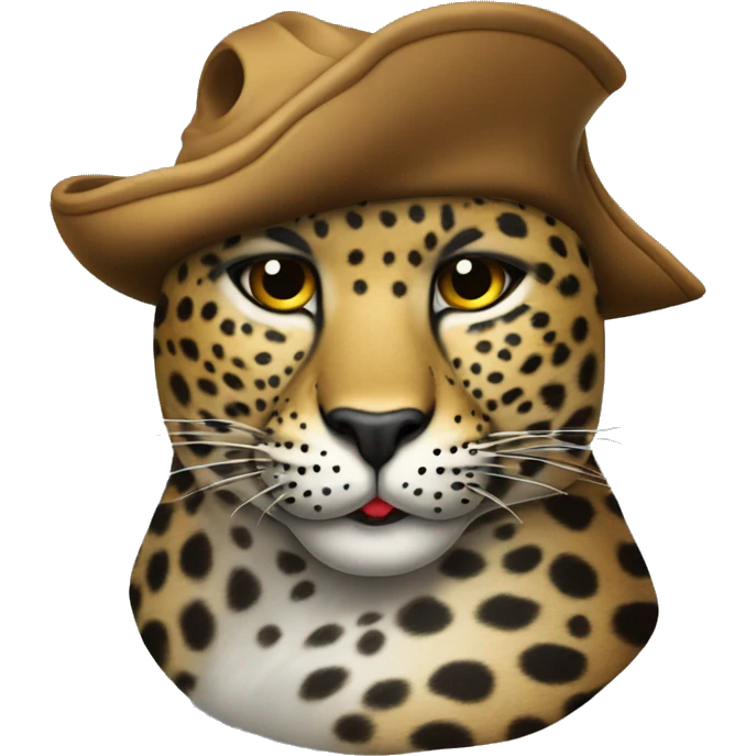 Ein Leopard mit einer Augenklappe und einem Piratenhut  emoji
