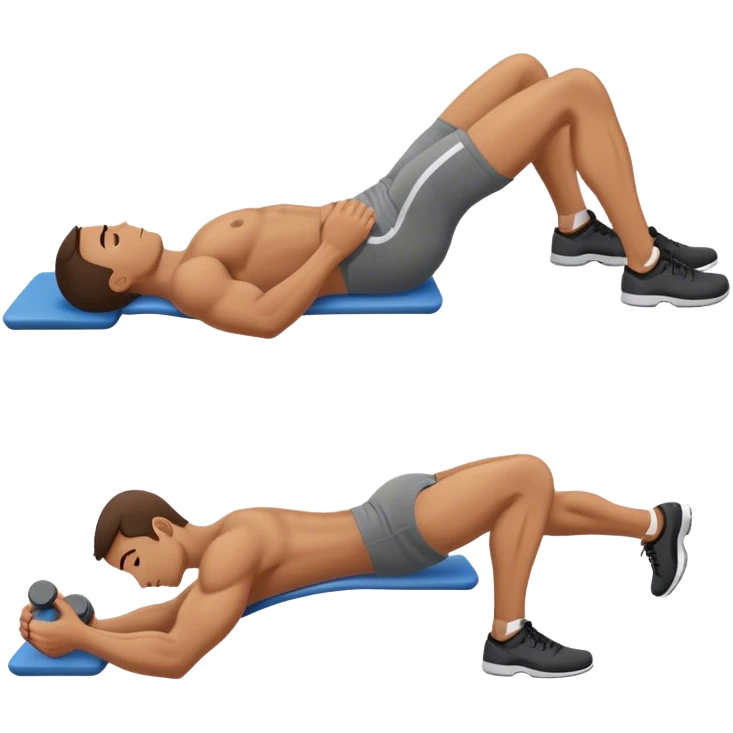 man lying-down-on-back weighted glute-bridges emoji