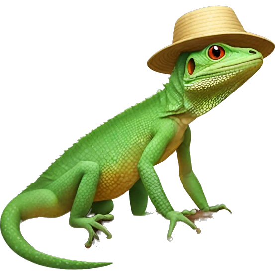 A lizard with a Vietnamese hat ￼ emoji