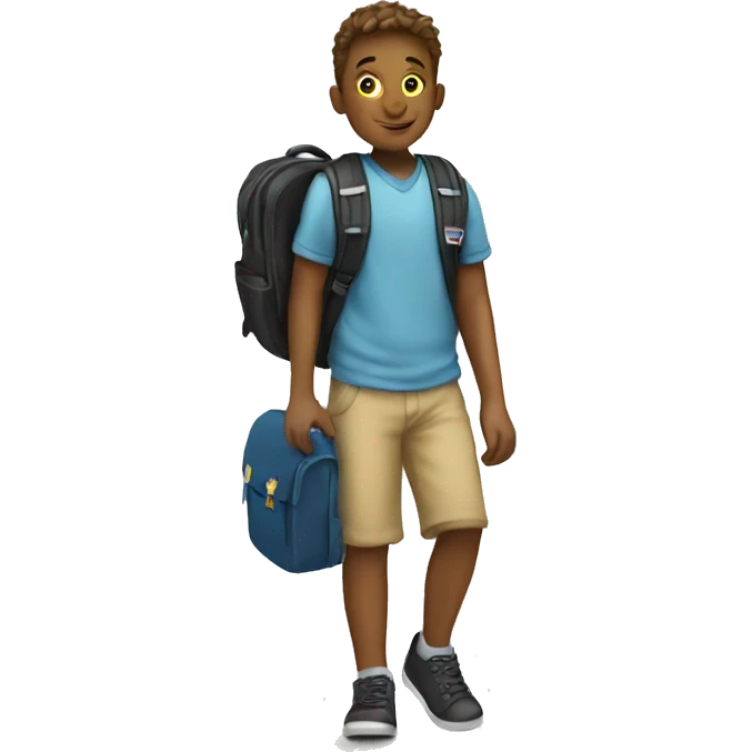 Boy leaving school emoji
