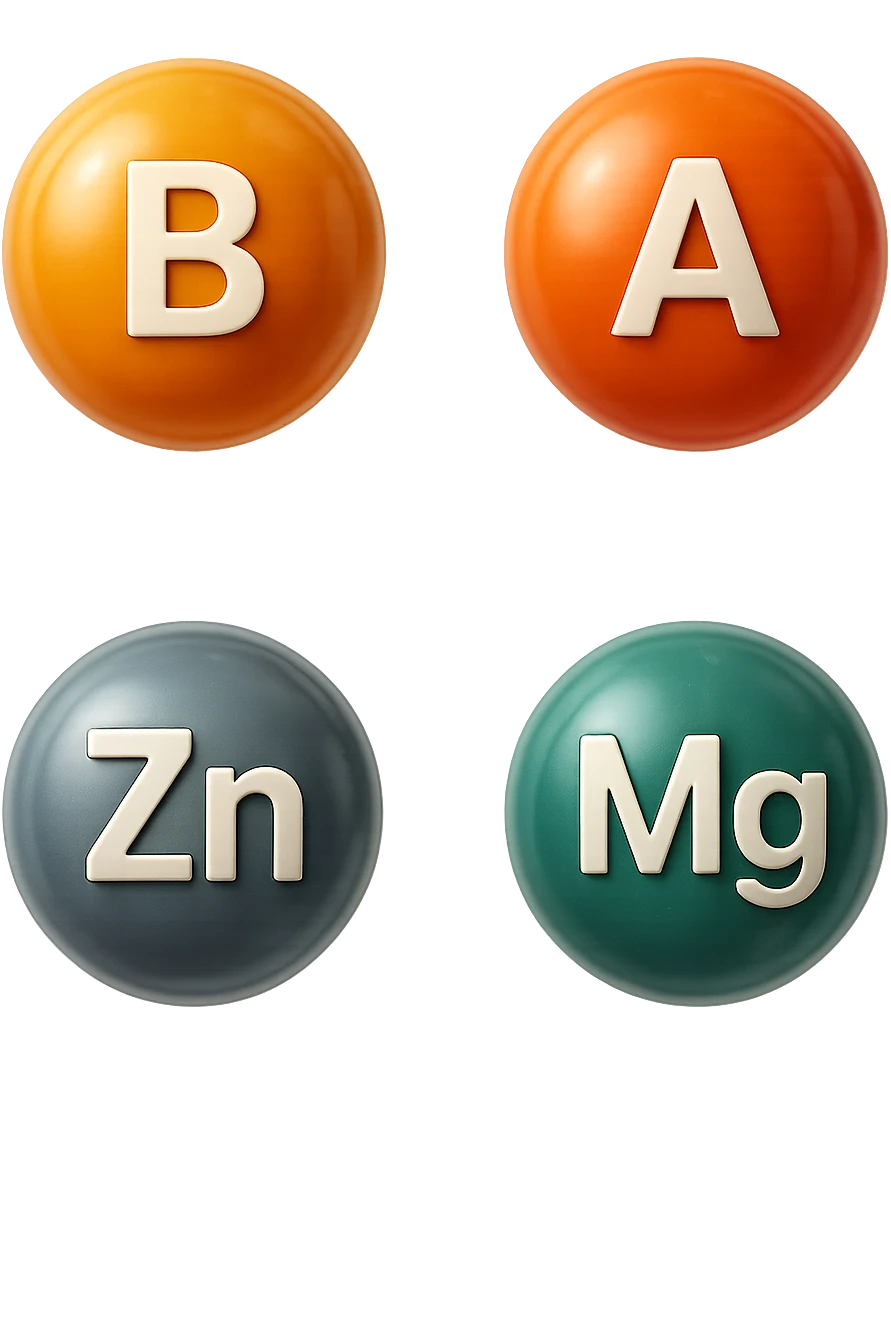 emoji stile iphone in 3d di vitamine del gruppo B, vitamina A, zinco, magnesio, iperrealistico 4k emoji