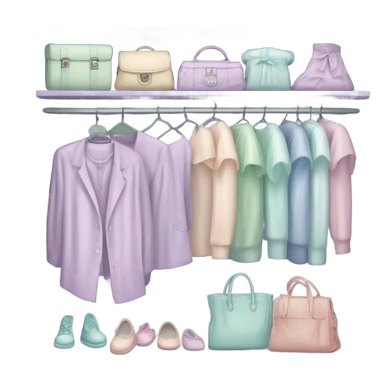Organized wardrobe  with pastel clothes  emoji
