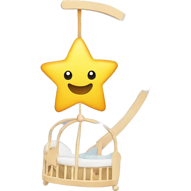 Crib mobile with star emoji