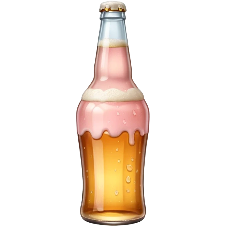 Soft pink bottle of beer emoji
