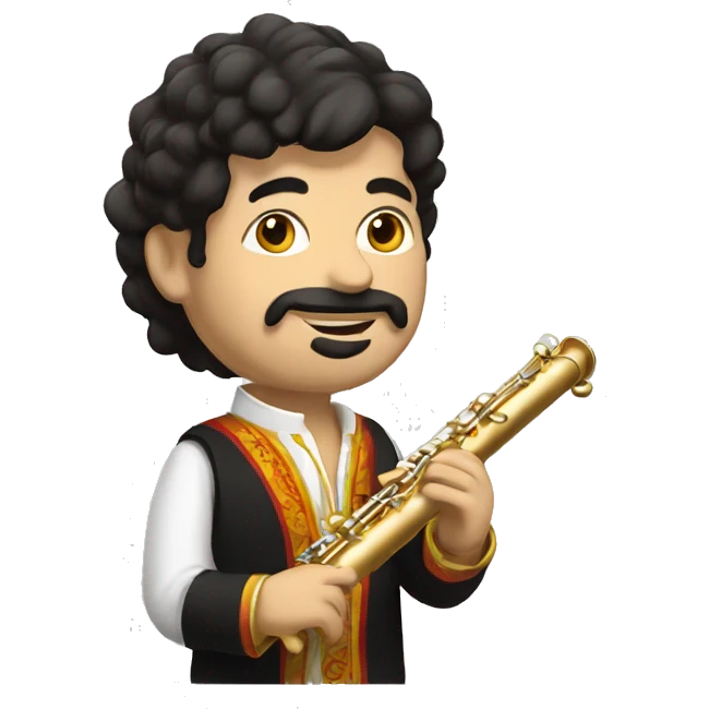 spanish dressed block flute player emoji