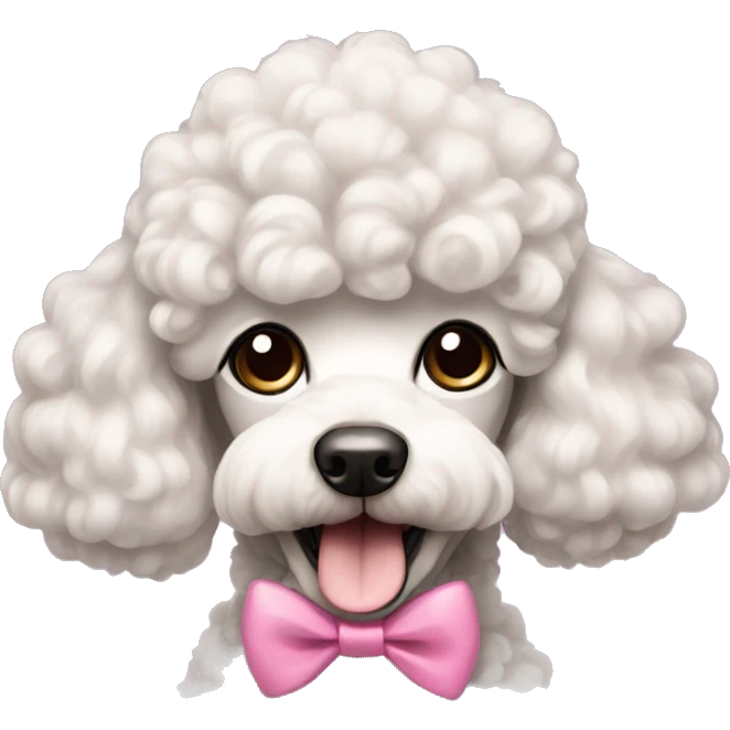 Poodle with bows emoji