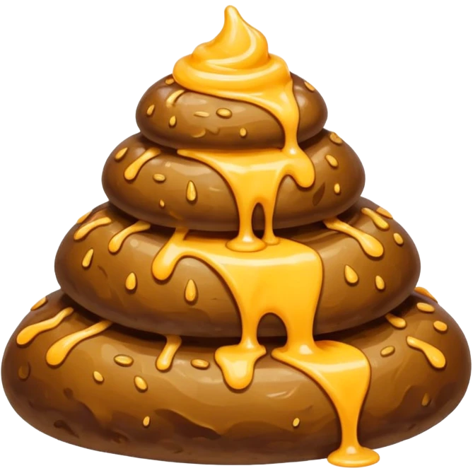 Poop with cheese drizzled on it  emoji