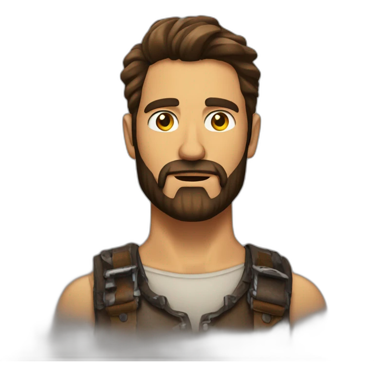 Boldness Beard Man brown hair with desperados emoji