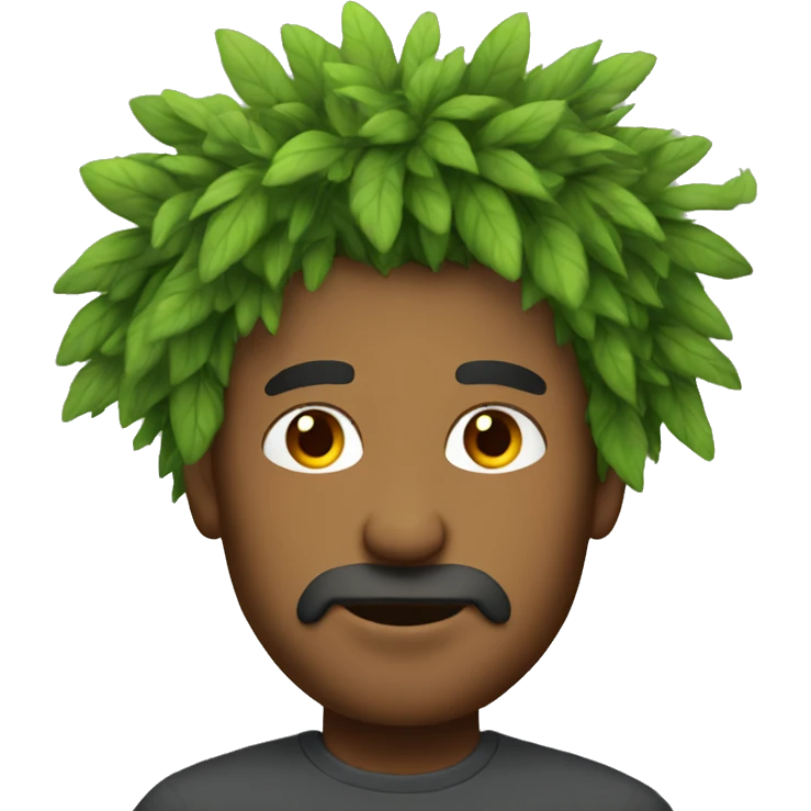 man with a tree hair emoji