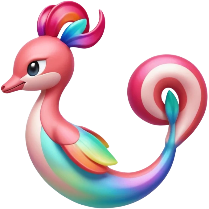 Colorful Exotic Meloetta-Milotic-Kirby-Fakémon-creature-hybrid emoji
