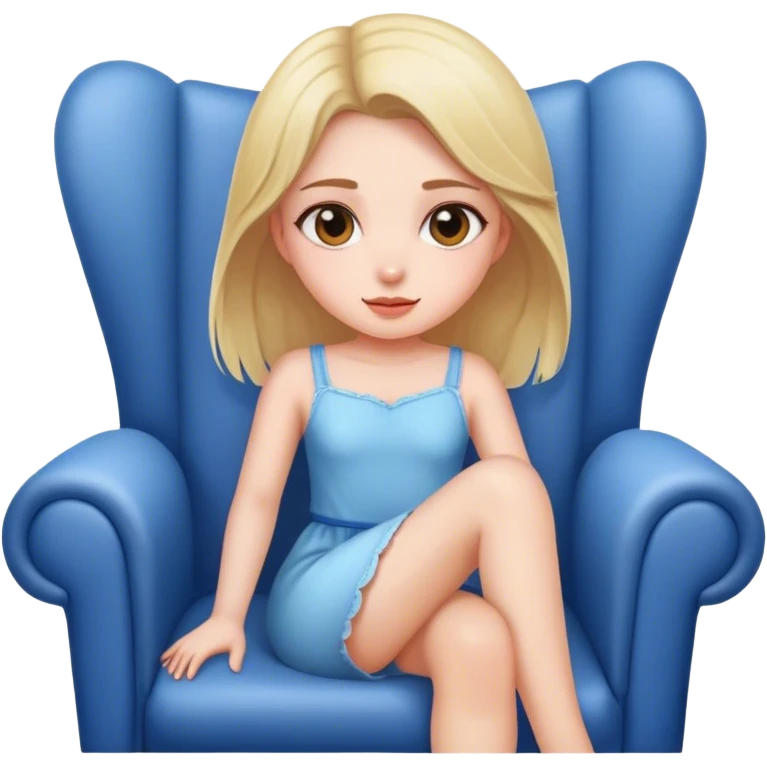 pretty girl sitting down on the chair emoji